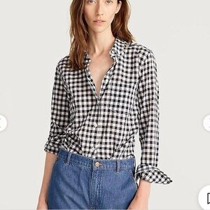 J. Crew Blue and White Casual Button Down Shirt